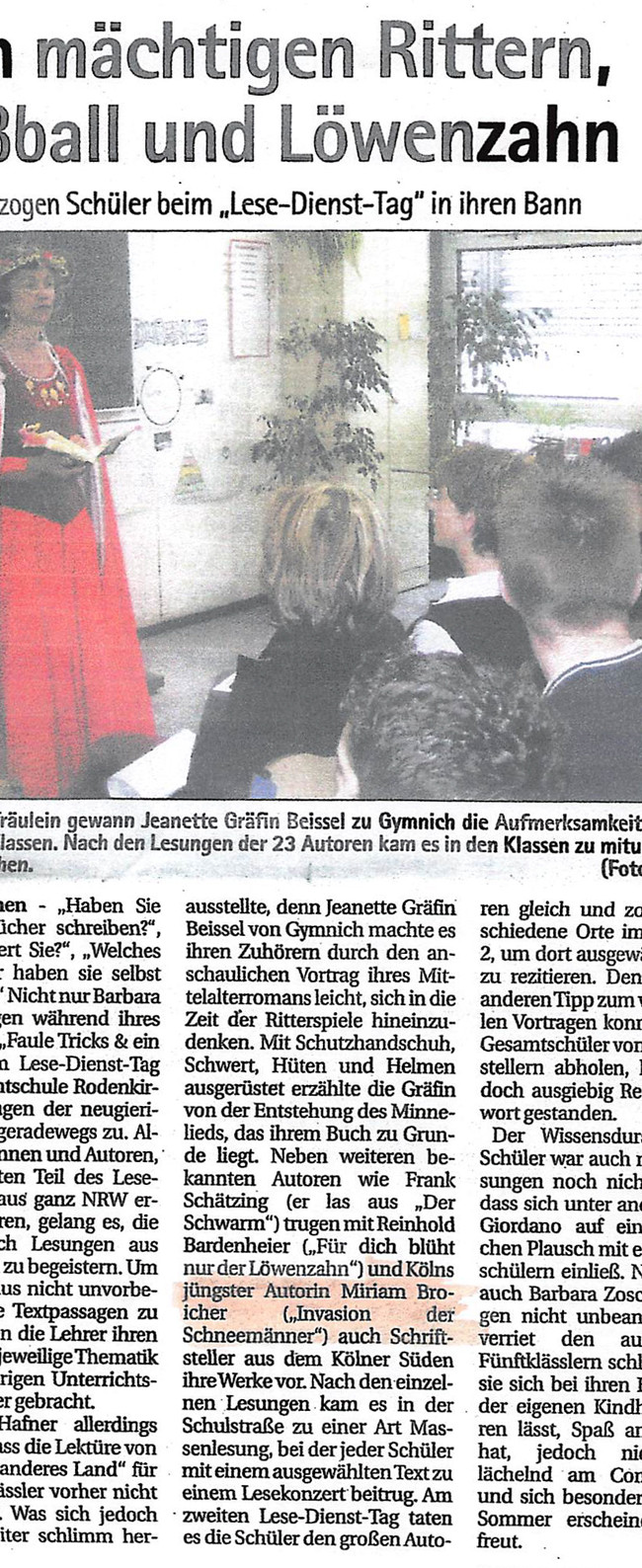 Presseartikel Kölner Stadtanzeiger vom 20.4.2005