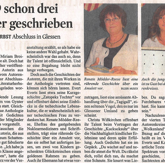 Presseartikel Kölner Stadtanzeiger vom 27.9.2010