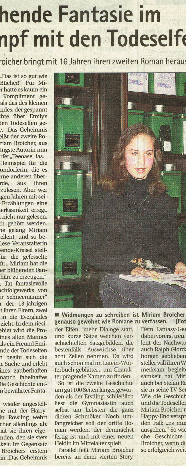 Presseartikel Kölner Wochenspiegel vom 18.04.2007