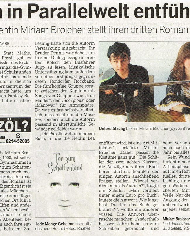 Presseartikel Kölnische Rundschau vom 17.12.2009