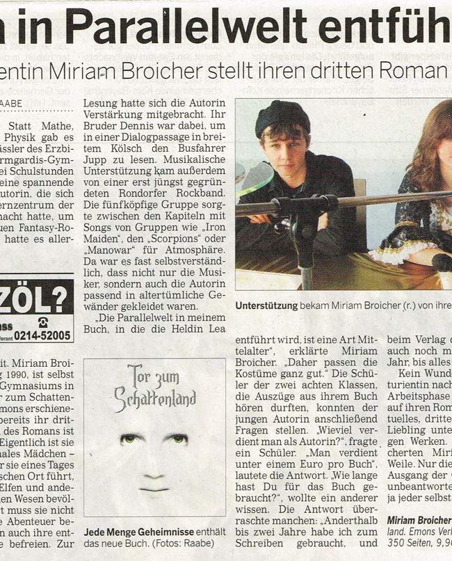 Presseartikel Kölnische Rundschau vom 17.12.2009